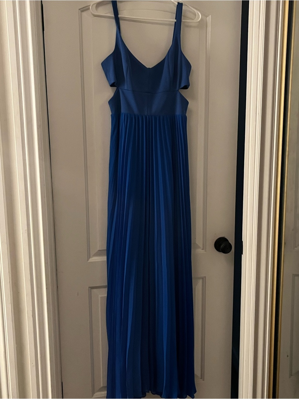 CeCe Royal Blue Pleated Formal Girls' Dress with Spaghetti Straps